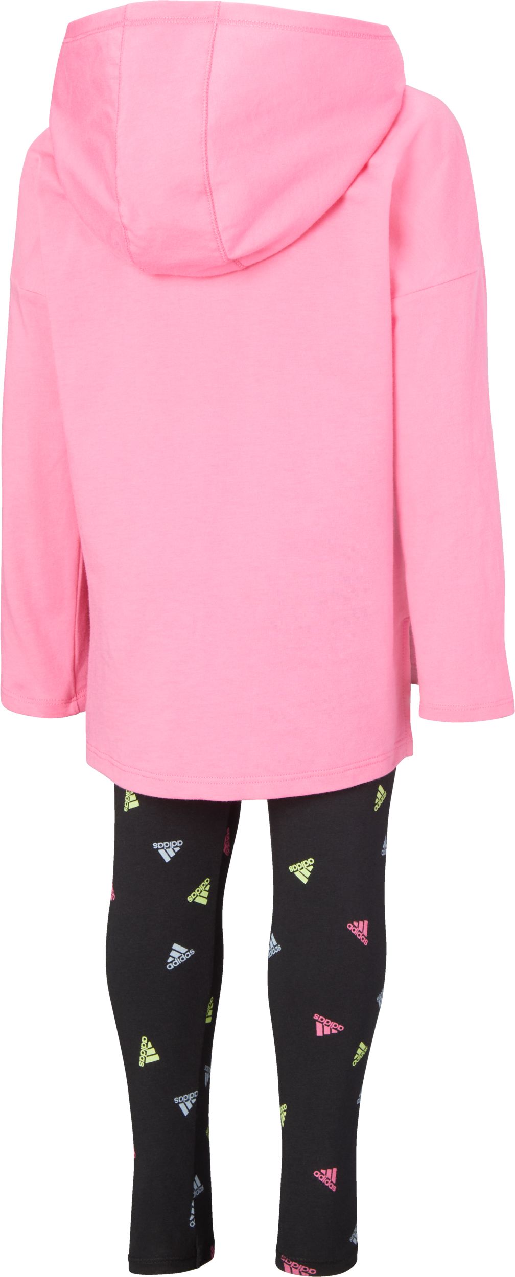 adidas Toddler Girls' 2-6X All Over Print Hooded Long Sleeve T Shirt Set