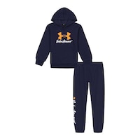 Under Armour Toddler Boys' 4-7 Big Logo Script Hoodie Set Front_Flat