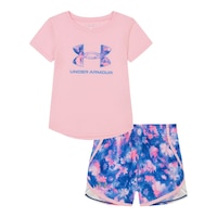 Under Armour Toddler Girls' 2-4 Printed Woven Shorts Set Front_Flat