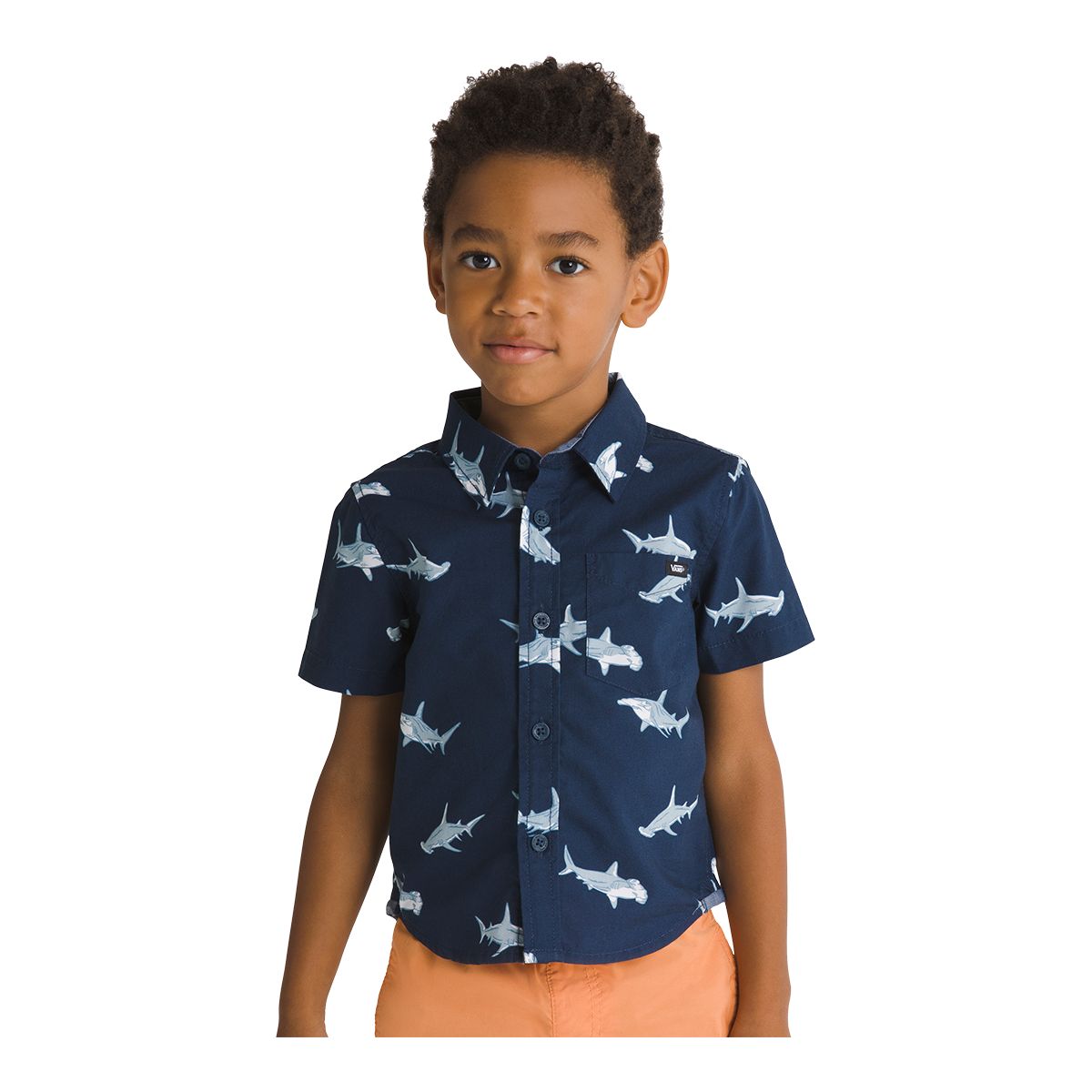 Vans Toddler Boys' 2-7 Shark Fin Woven Button Up T Shirt
