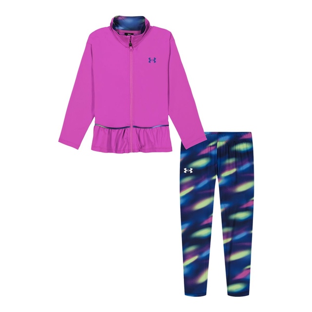 Under Armour Toddler Girls' 2-4 Printed Full Zip Trakcer Set