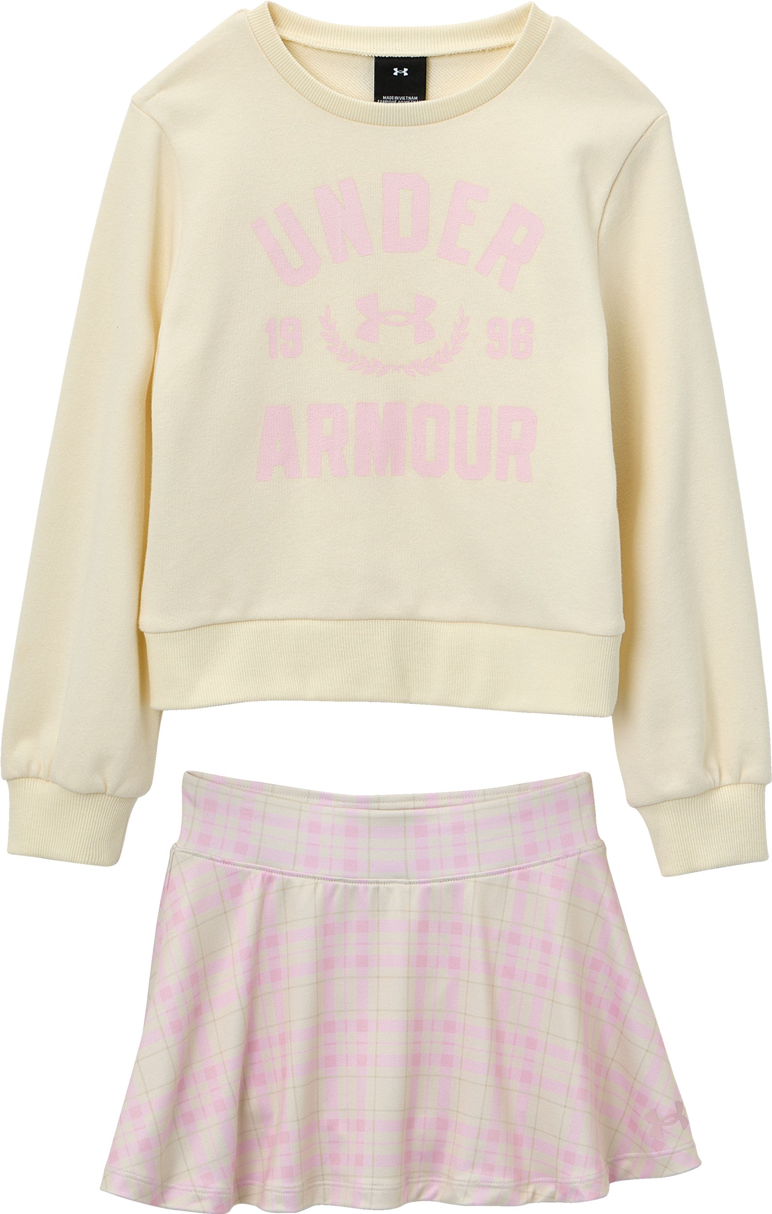 Under Armour Toddler Kids' Rival Pullover Skort Set with Soft Cotton Blend Pullover