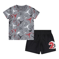Jordan Boys' Infant Air Rumbled T Shirt And Shorts Set Front_Flat