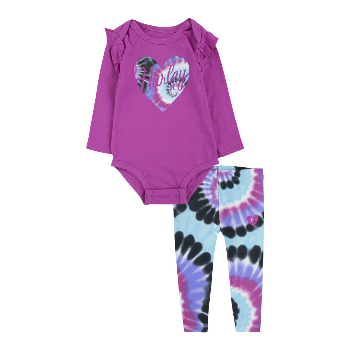 Hurley Infant Girls' Heart Bodysuit And Leggings Set