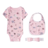Adidas Infant's Pink Bodysuit Box Set Front_Flat