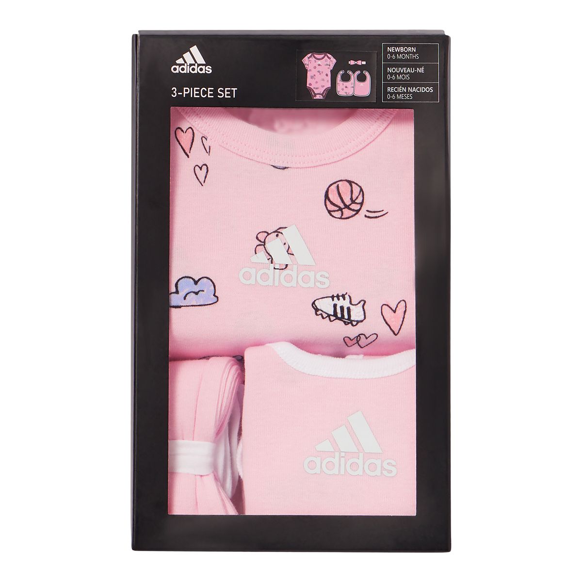Adidas Infant's Pink Bodysuit Box Set