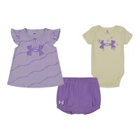 Under Armour Infant Girls' Daisy Three Piece Shorts Set Front_Flat