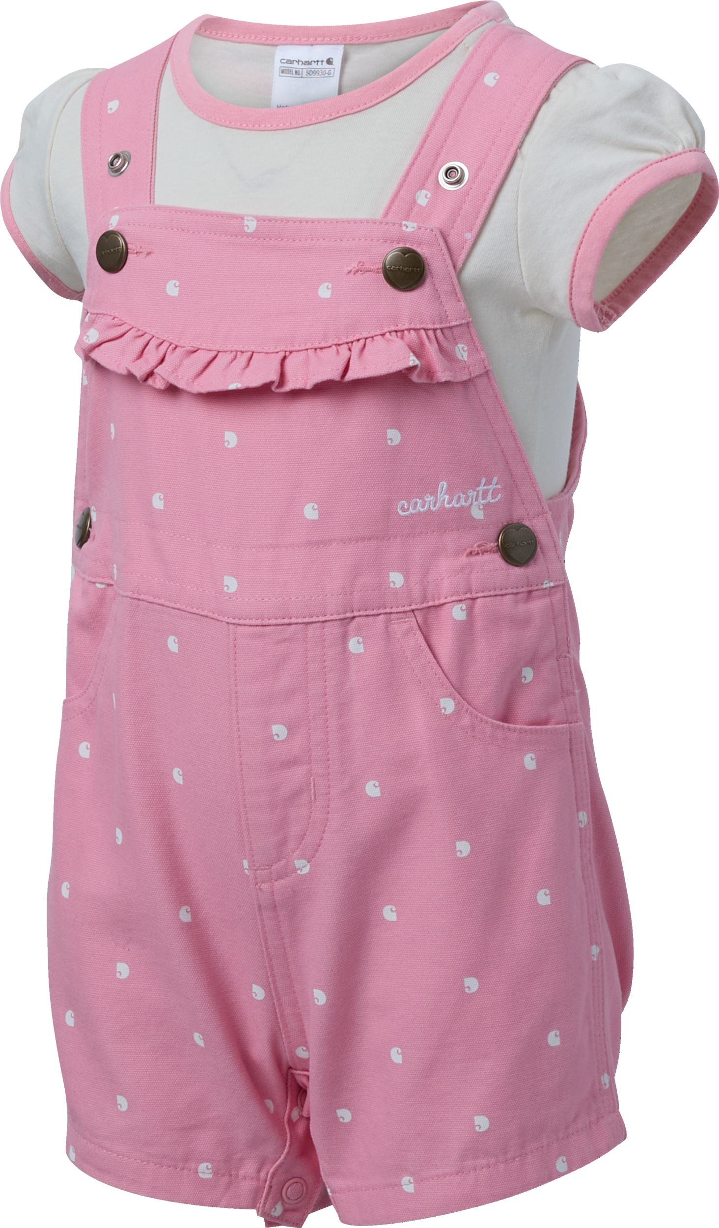 Carhartt Infant Girls' 12-24m Canvas Shortall Set