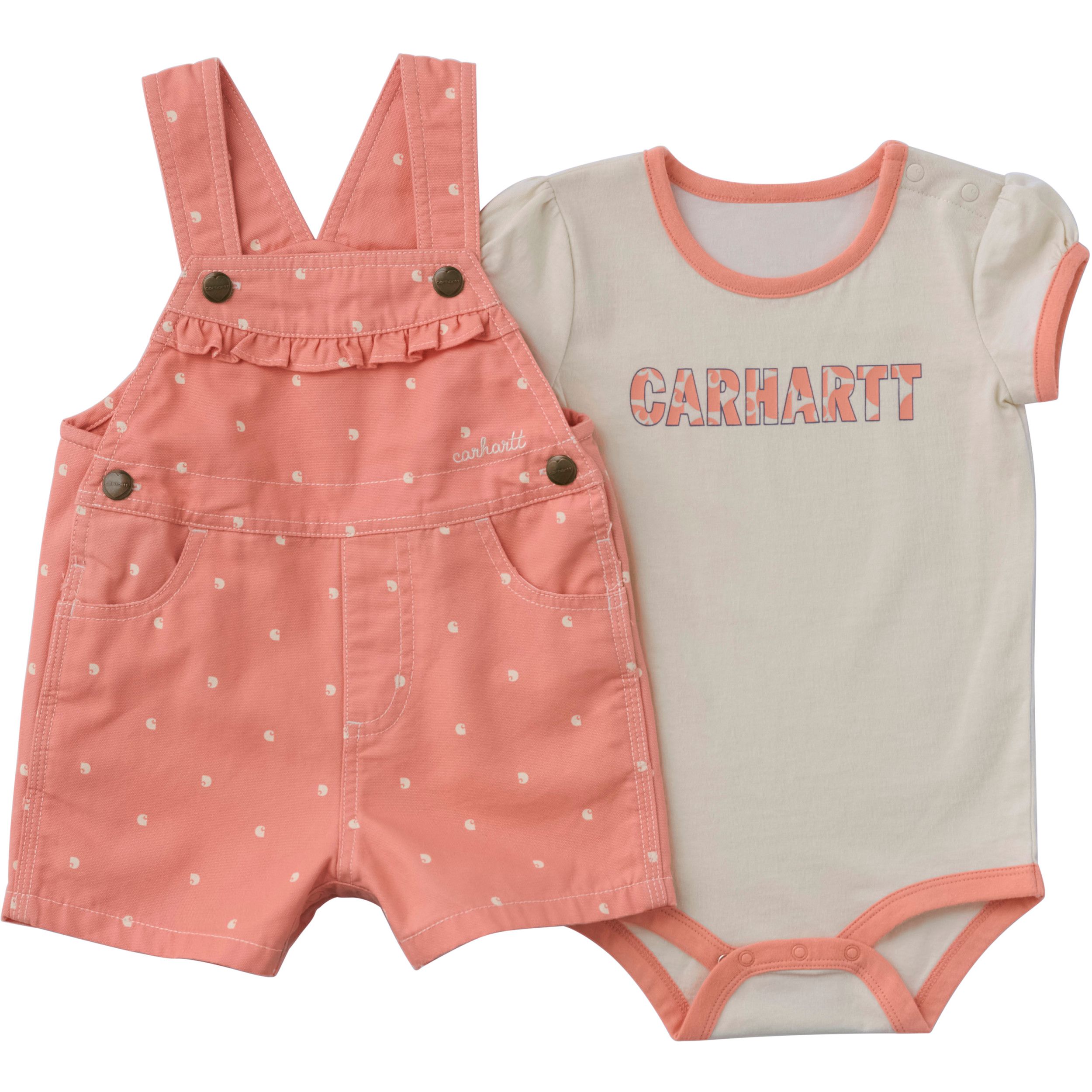 Carhartt Infant Bodysuit And Canvas Shortall Set