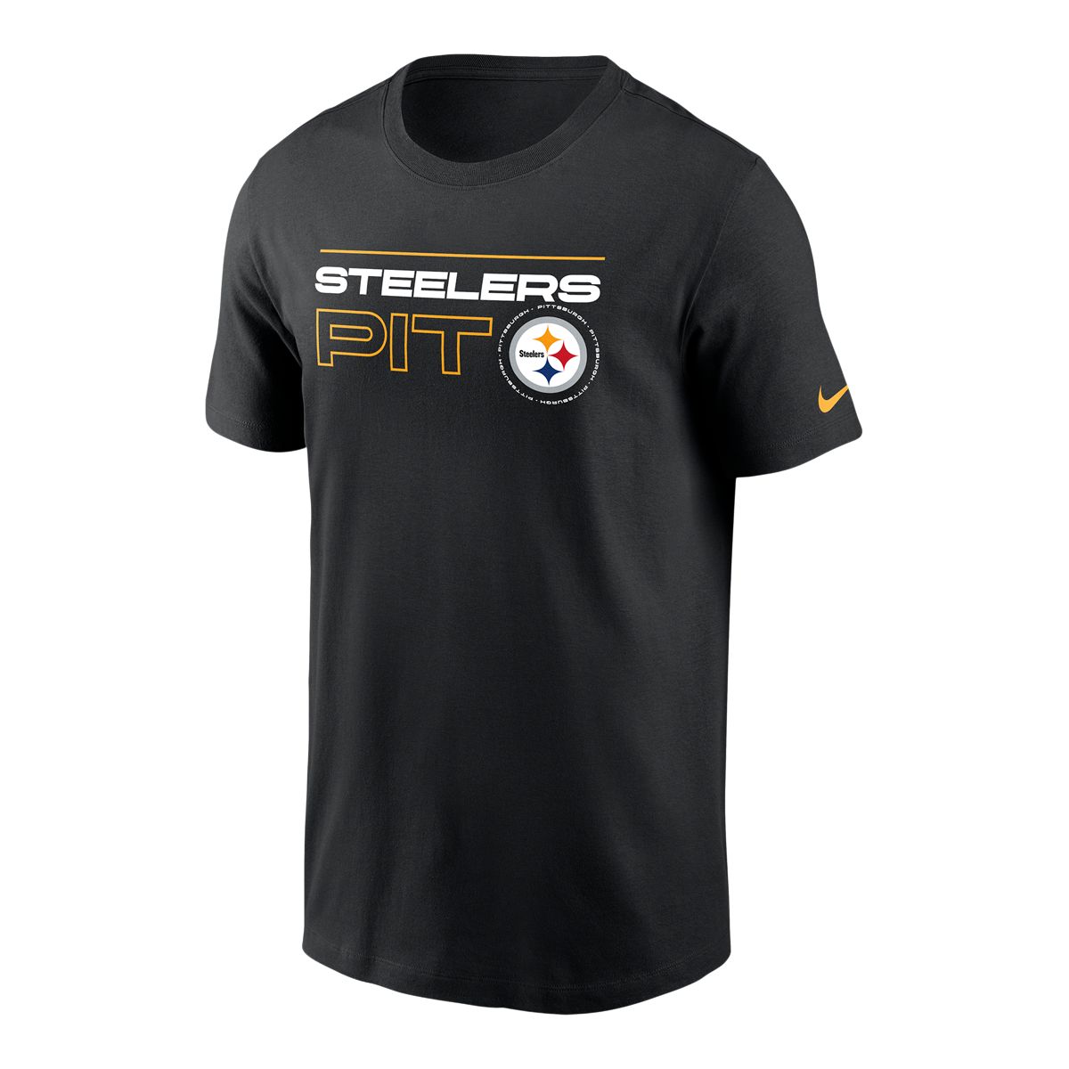 NFL Team Apparel Youth Pittsburgh Steelers Rash Guard Black T-Shirt