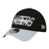 Las Vegas Raiders New Era Draft 39THIRTY Stretch Fit Adjustable Hat, NFL, Football Front_Three_Fourths_Angled_Left
