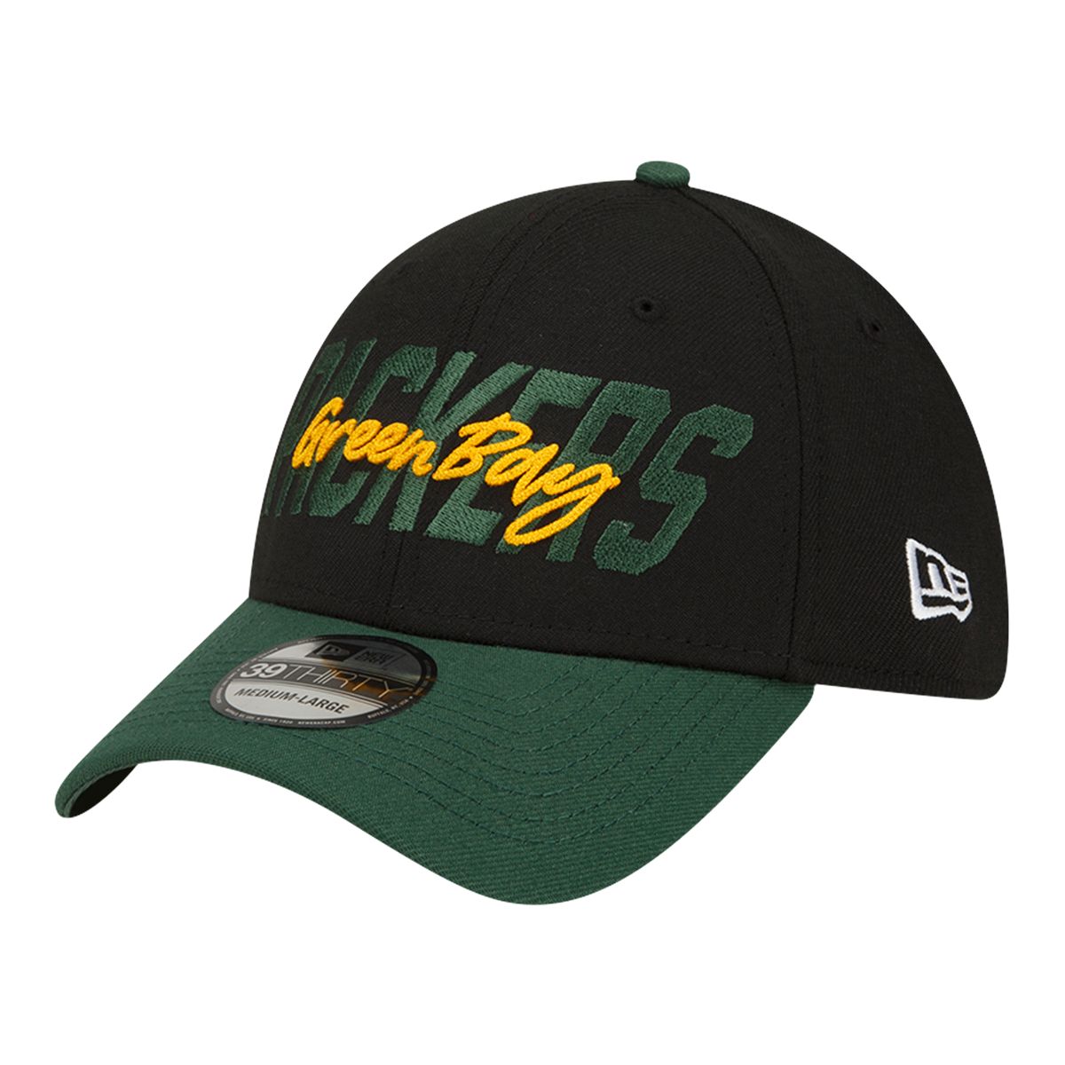 Green Bay Packers New Era Draft 39THIRTY Stretch Fit Adjustable Hat, NFL, Football
