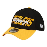 Pittsburgh Steelers New Era Draft 39THIRTY Stretch Fit Adjustable Hat, NFL, Football Front_Three_Fourths_Angled_Left
