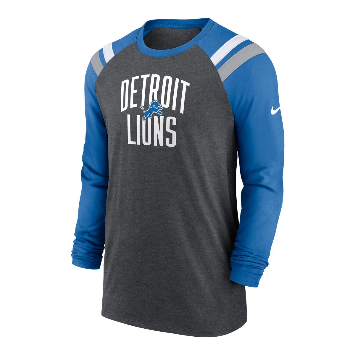 Detroit Lions Secondary Colour Logo Long Sleeve T-Shirt - Mens