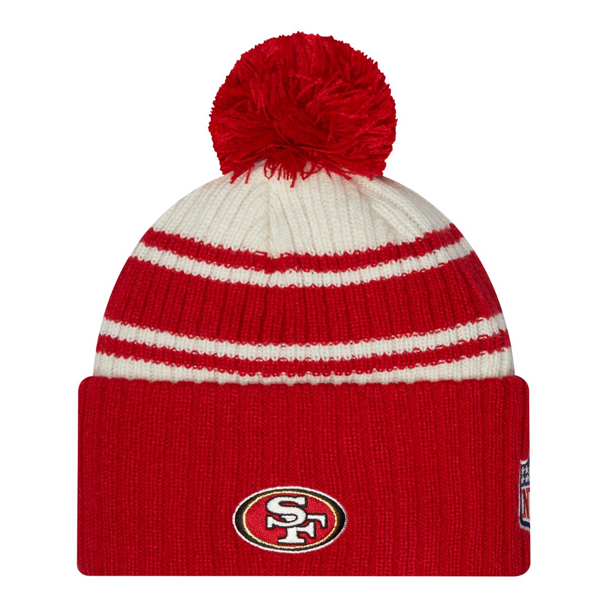 San Francisco 49ers New Era Sideline Cuffed Pom Knit Hat