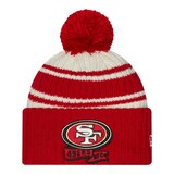 San Francisco 49ers New Era Sideline Cuffed Pom Knit Hat Front_Flat