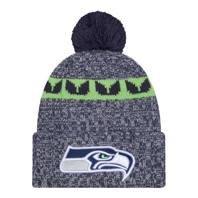 Seattle Seahawks New Era Sideline Knit Hat Front_Flat