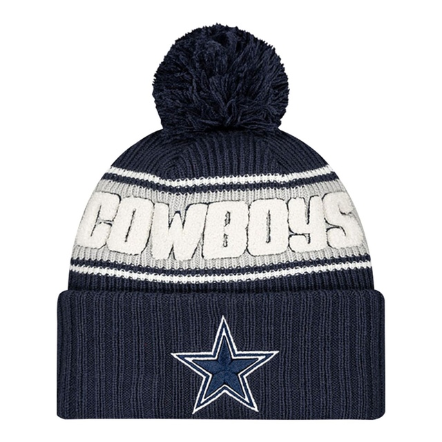 Dallas Cowboys New Era 24 Sideline Knit Hat Front_Flat