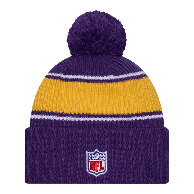 Minnesota Vikings New Era 24 Sideline Knit Hat Back_Flat