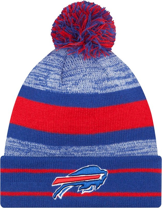Buffalo Bills New Era Cuffed Pom Knit Front_Flat