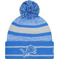Detroit Lions New Era Cuffed Pom Knit Hat Front_Flat