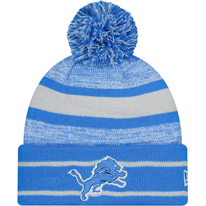 Detroit Lions New Era Cuffed Pom Knit Hat