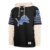 47 Brand Detroit Lions Split Zone Lacer Hoodie - NFL Licensed Fleece Top Front_Angled_Left