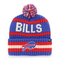 47 Brand Buffalo Bills Knit Hat - Warm Acrylic Beanie with Pom Front_Flat