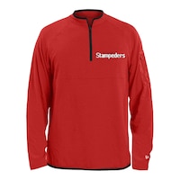 Calgary Stampeders New Era 1/4 Zip Pullover Heather Top Front_Flat