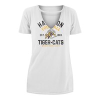 Hamilton Tiger-Cats New Era Women's V Neck T Shirt Front_Flat