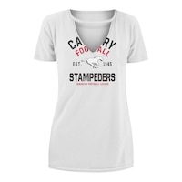 Calgary Stampeders New Era Women's V Neck T Shirt Front_Flat