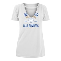 Winnipeg Blue Bombers New Era Women's V Neck T Shirt Front_Flat