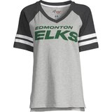 Edmonton Elks G-III Women's Logo Endzone T Shirt Front_Flat