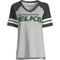 Edmonton Elks G-III Women's Logo Endzone T Shirt Front_Flat