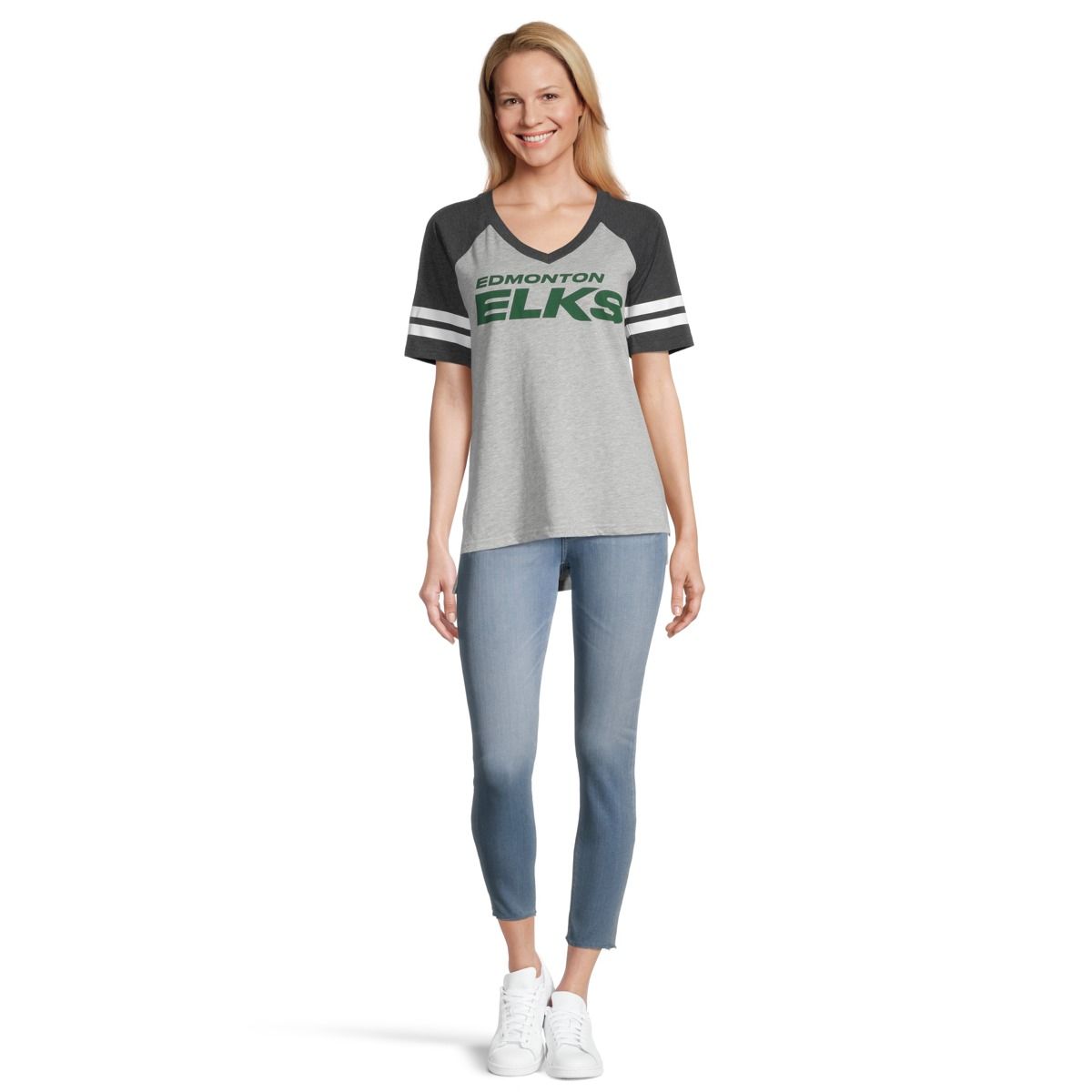 Edmonton Elks G-III Women's Logo Endzone T Shirt
