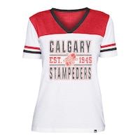 Calgary Stampeders New Era Women's Throwback Crossover T Shirt Front_Flat