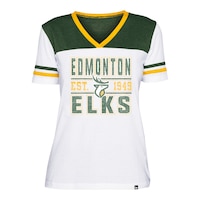 Edmonton Elks New Era Women's Throwback Crossover T Shirt Front_Flat