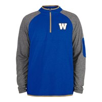 Winnipeg Blue Bombers New Era Quarter Zip Long Sleeve Top Front_Flat