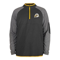 Hamilton Tiger Cats New Era Quarter Zip Long Sleeve Top Front_Flat