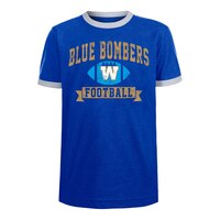 Youth Winnipeg Blue Bombers New Era Heather Ringer T Shirt Front_Flat