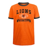 Youth BC Lions New Era Heather Ringer T Shirt Front_Flat
