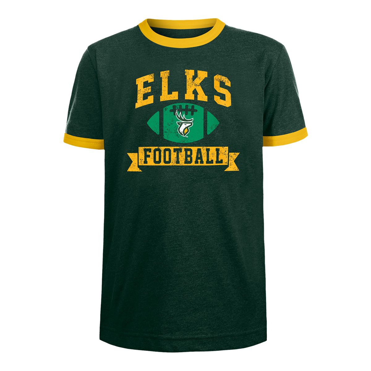 Youth Edmonton Elks New Era Heather Ringer T Shirt