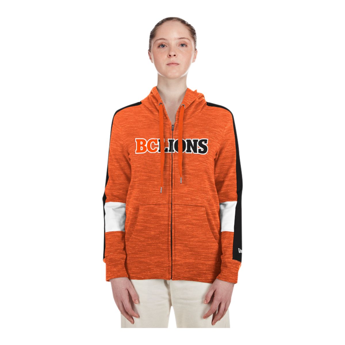 Denver Broncos New Era Women's Athletic Space Dye Full-Zip Hoodie - Orange