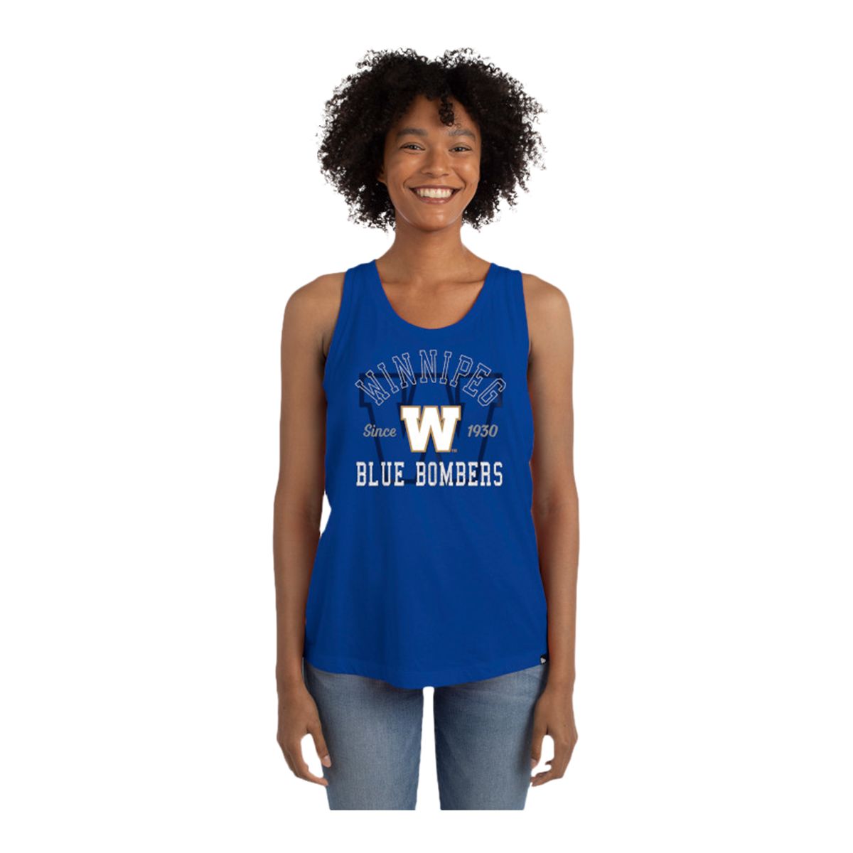 Winnipeg Blue Bombers New Era Women's Glitter Print Tank Top