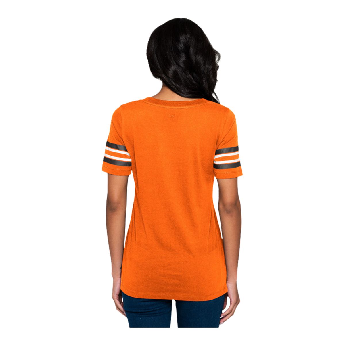 BC Lions New Era Women's Stripe Sleeve Yoke T Shirt