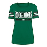 Saskatchewan Roughriders New Era Women's Stripe Sleeve Yoke T Shirt Front_Flat