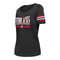 Ottawa Redblacks New Era Women's Stripe Sleeve Yoke T Shirt Front_Angled_Left