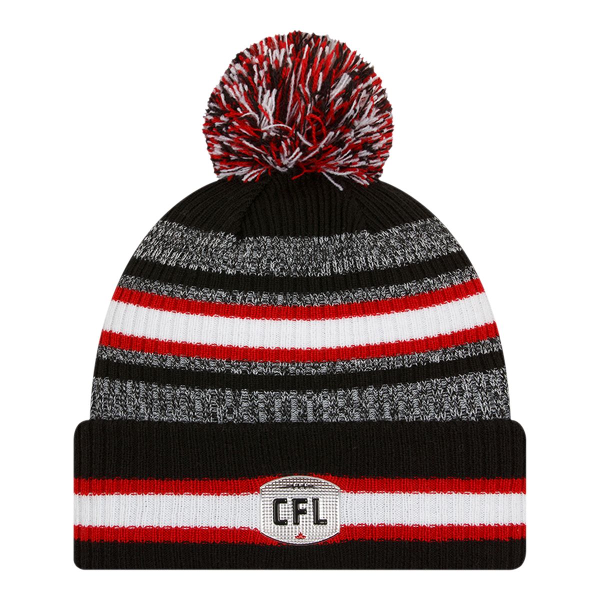 Ottawa Redblacks New Era Sideline Striped Pom Knit Hat