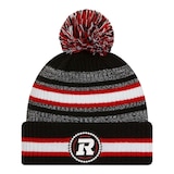 Ottawa Redblacks New Era Sideline Striped Pom Knit Hat Front_Flat