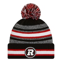 Ottawa Redblacks New Era Sideline Striped Pom Knit Hat Front_Flat